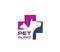 Pet clinic emblem, animal vet care service icon