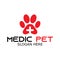 Pet Clinic Logo with Dog, Cat and Bird with Cross Symbol