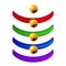 Pet Collar with Golden Ball Collection. Red, Green, Blue, Purple Belts. on White Background.