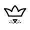 Pet in crown logo. Royal dog black sign on white background. Cute puppy happy in luxury style. Line drawing animal head