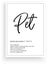 Pet definition, vector. Minimalist poster design. Wall decals, pet noun description. Wording Design isolated on white background