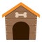 Pet Dog House Flat Icon Isolated on White