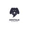 Pet dog talk whisperer logo, dog trainer logo in bubble chat speak speech  shape icon illustration