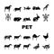 Pet Domestic, Farm And Sea Aqua Icons Set Vector