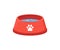 Pet food bowl for dog cat vector icon. Pet plate isolated flat feed bowl