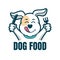 Pet food logo with dog icon suitable for pet shop and vet
