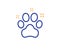 Pet friendly line icon. Dog paw sign. Hotel service. Vector