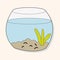 Pet goldfish bowl theme element vector,eps10
