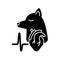 Pet heart disease black glyph icon