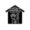 Pet hotel black glyph icon