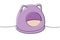 Pet house, cat bed, cushion pillow sleep one line colored continuous drawing. Animals accessories, pet toy supplies