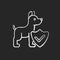 Pet insurance chalk white icon on black background