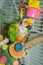 Pet Jenday Conure parrot with plucked head and neck,