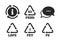 PET, Ld-pe and Hd-pe. Polyethylene terephthalate. Vector