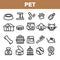 Pet Line Icon Set Vector. Animal Care. Grooming Pet Symbol. Dog, Cat Veterinar Shop Icon. Thin Outline Web Illustration