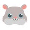 Pet little cute hamster rodent head cartoon isolated white background design