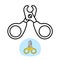 Pet nail clipper icon. Nails cutter for animals illustration. Short blade scissors