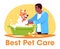 Pet owner with dog semi flat RGB color vector illustration