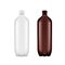 PET Plastic Clean Disposaple Bottle On White Background