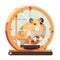 pet play in hamster wheel