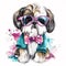 Pet Portrait Perfection: Watercolor Shih Tzu Puppy AI Generated