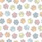 Pet prints. Paw seamless pattern. Cute background for pets, dog or cat. Childrens backdrop. Foot puppy. Different shapes. Footprin