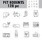 Pet rodents icon set vector. Ferret, hamster, rabbit are the symbols shown