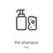 pet shampoo icon vector from pets collection. Thin line pet shampoo outline icon vector illustration. Linear symbol for use on web