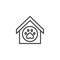 Pet shelter line icon