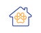 Pet shelter line icon. Veterinary clinic sign. Vector