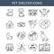 Pet shelter line icons collection, minimalistic design of cats and dogs rescue symbols, vector illustration