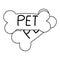 Pet shop cookies bone food cartoon isolated white background design line icon