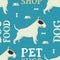 Pet shop Dog food seamless pattern Bull terrier