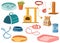 Pet shop elements. Animals accessories, Set of store supply items for domestic pets