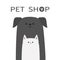 Pet shop icon. Dog and cat animal. Happy pets set. Paw print. Veterinary design element. Cute cartoon funny character. Friends for