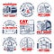 Pet shop isolated icons with cat care supplies