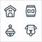 Pet shop line icons. linear set. quality vector line set such as dog, jingle bell, pet food