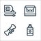 pet shop line icons. linear set. quality vector line set such as shampoo, bone, pet bed