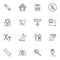 Pet shop line icons set