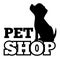 Pet Shop Logo and Cute Black Puppy Silhouette