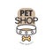 Pet shop logo template design, brown badge for company identity, label for animal store, quality service and food vector