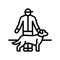 pet sitter line icon vector illustration