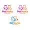 Pet Socks Hand Puppets Logo, Stuffed cats and dogs logo icon