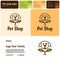Pet store filled outline colorful company logo
