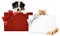 Pet store gift card, puppy dog and kitten cat together isolated on white background, for promotional discounts and wishes a Merry