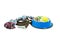 Pet supplies set about stainless bowl, rope, rubber toys