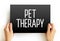 Pet therapy - guided interaction between a person and a trained animal, text concept on card for presentations and reports