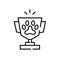 Pet trophy cup. Pedigree symbol. Pixel perfect, editable stroke icon