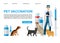 Pet vaccination landing page. Veterinary services - vaccination. Pet care vector banner template. Veterinarian dogs cat