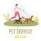 Pet Walking Service Flat Vector Landing Page